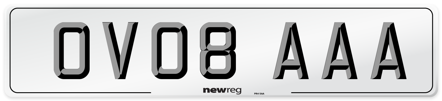 OV08 AAA Number Plate from New Reg